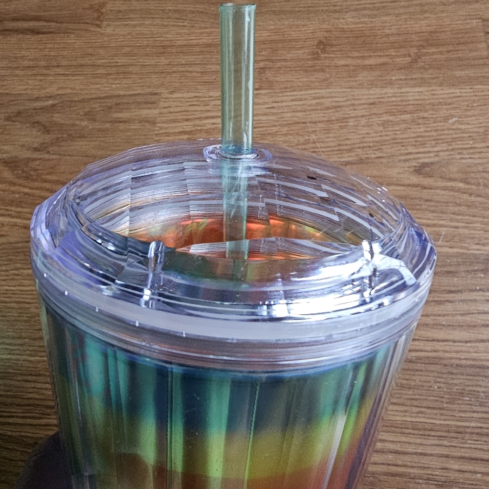 Starbucks Tumbler 24 oz. Iridescent Rainbow with Dome Lid & Matching Straw - Picture 7 of 8